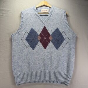 Vintage McGregor Sweater Vest Mens XL Blue Wool Heritage Grandpa Retro USA